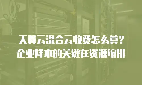 天翼云混合云收费怎么算？企业降本的关键在资源编排