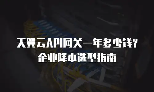 天翼云API网关一年多少钱？企业降本选型指南