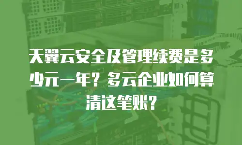 天翼云安全及管理续费是多少元一年？多云企业如何算清这笔账？