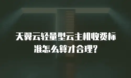 天翼云轻量型云主机收费标准怎么算才合理？