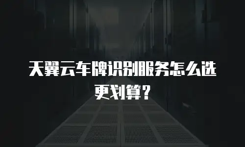 天翼云车牌识别服务怎么选更划算？