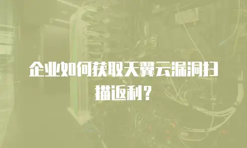 企业如何获取天翼云漏洞扫描返利？