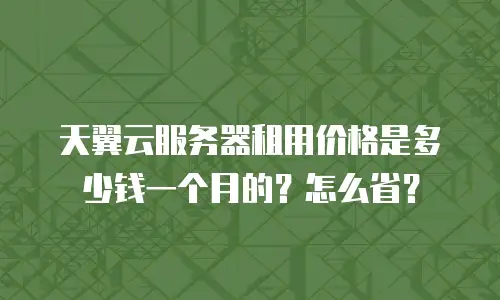 天翼云服务器租用价格是多少钱一个月的？怎么省？