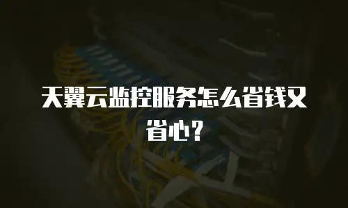 天翼云监控服务怎么省钱又省心？