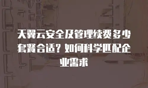 天翼云安全及管理续费多少套餐合适？如何科学匹配企业需求