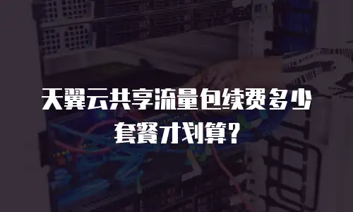 天翼云共享流量包续费多少套餐才划算？