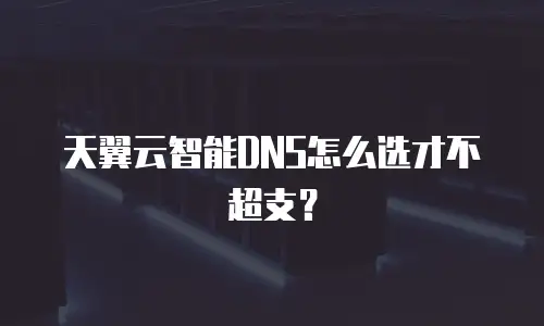 天翼云智能DNS怎么选才不超支？