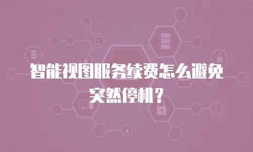智能视图服务续费怎么避免突然停机？