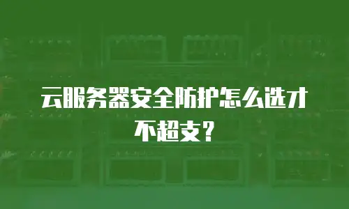 云服务器安全防护怎么选才不超支？