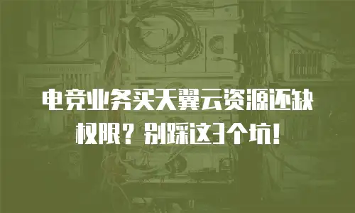 电竞业务买天翼云资源还缺权限？别踩这3个坑！