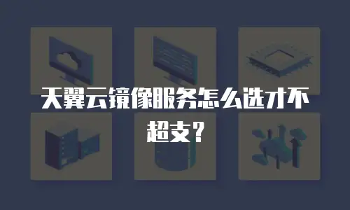 天翼云镜像服务怎么选才不超支？