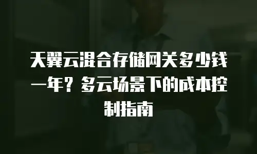 天翼云混合存储网关多少钱一年？多云场景下的成本控制指南