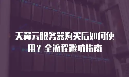 天翼云服务器购买后如何使用？全流程避坑指南
