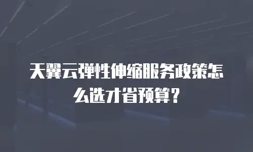 天翼云弹性伸缩服务政策怎么选才省预算？