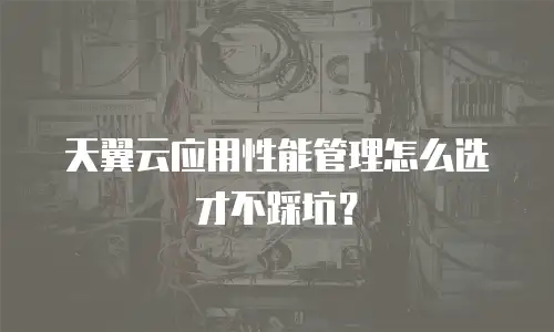 天翼云应用性能管理怎么选才不踩坑？
