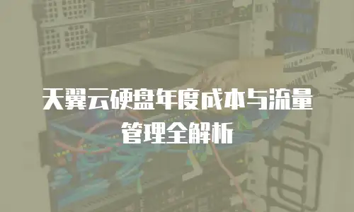 天翼云硬盘年度成本与流量管理全解析