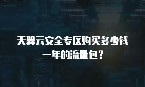 天翼云安全专区购买多少钱一年的流量包？