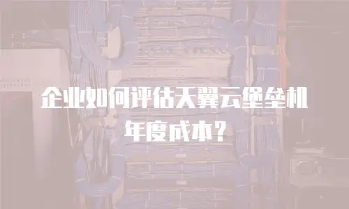 企业如何评估天翼云堡垒机年度成本？