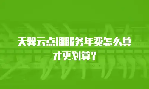 天翼云点播服务年费怎么算才更划算？
