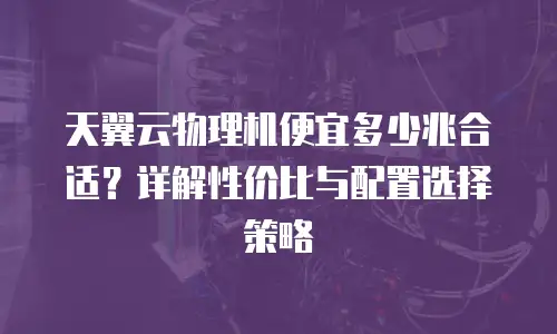 天翼云物理机便宜多少兆合适？详解性价比与配置选择策略