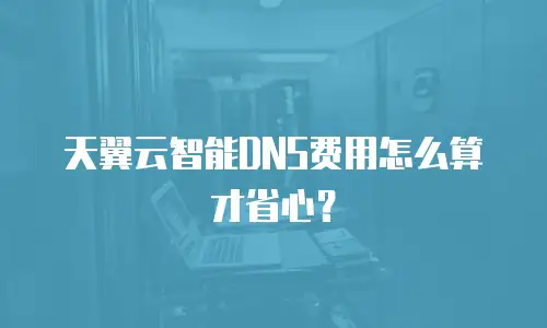 天翼云智能DNS费用怎么算才省心？