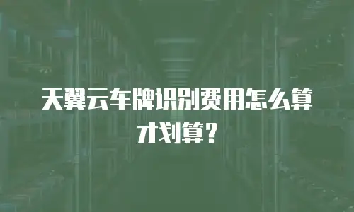 天翼云车牌识别费用怎么算才划算？