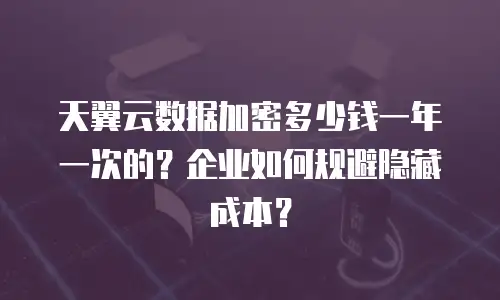天翼云数据加密多少钱一年一次的？企业如何规避隐藏成本？