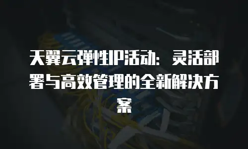 天翼云弹性IP活动：灵活部署与高效管理的全新解决方案
