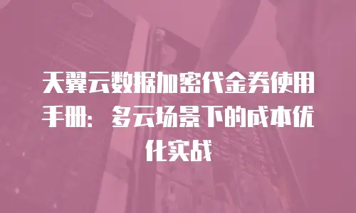 天翼云数据加密代金券使用手册：多云场景下的成本优化实战