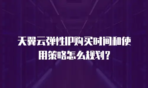 天翼云弹性IP购买时间和使用策略怎么规划？
