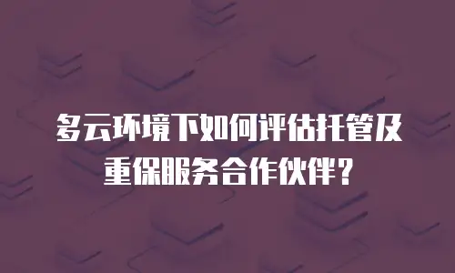 多云环境下如何评估托管及重保服务合作伙伴？