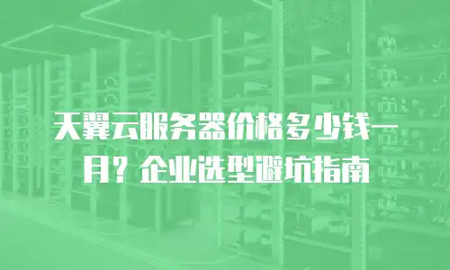 天翼云服务器价格多少钱一月？企业选型避坑指南