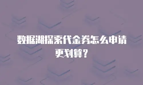 数据湖探索代金券怎么申请更划算？
