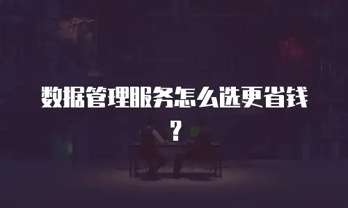 数据管理服务怎么选更省钱？