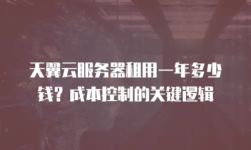 天翼云服务器租用一年多少钱？成本控制的关键逻辑
