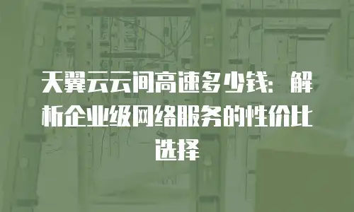 天翼云云间高速多少钱：解析企业级网络服务的性价比选择