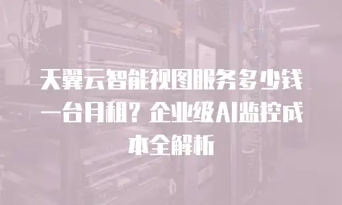 天翼云智能视图服务多少钱一台月租？企业级AI监控成本全解析