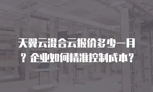 天翼云混合云报价多少一月？企业如何精准控制成本？