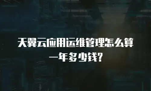 天翼云应用运维管理怎么算一年多少钱？