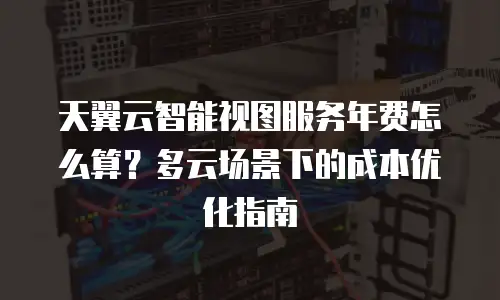 天翼云智能视图服务年费怎么算？多云场景下的成本优化指南