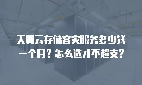 天翼云存储容灾服务多少钱一个月？怎么选才不超支？