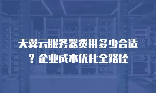 天翼云服务器费用多少合适？企业成本优化全路径
