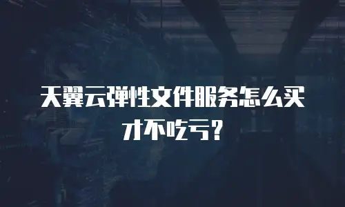 天翼云弹性文件服务怎么买才不吃亏？