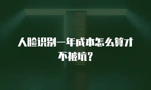 人脸识别一年成本怎么算才不被坑？