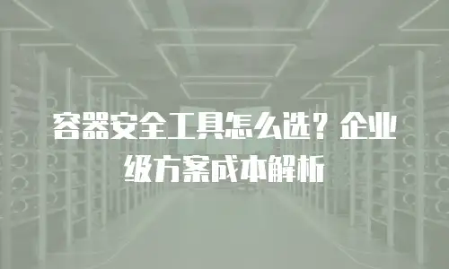容器安全工具怎么选？企业级方案成本解析