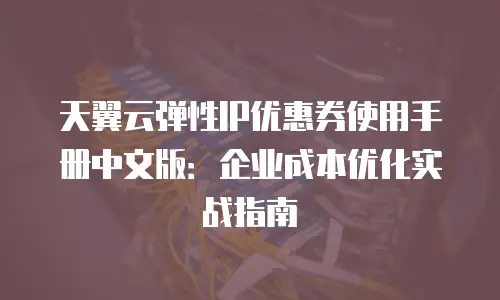 天翼云弹性IP优惠券使用手册中文版：企业成本优化实战指南