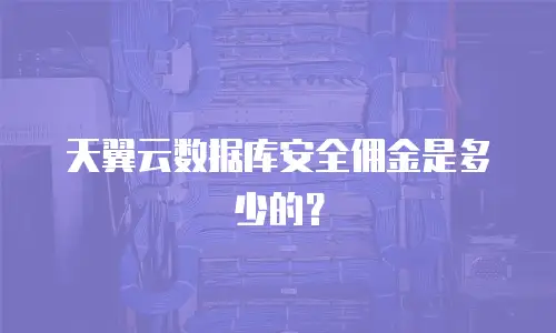 天翼云数据库安全佣金是多少的？