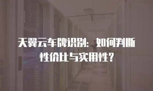 天翼云车牌识别：如何判断性价比与实用性？