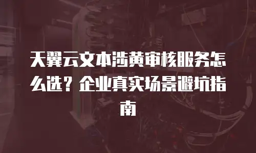 天翼云文本涉黄审核服务怎么选？企业真实场景避坑指南