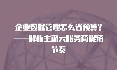 企业数据管理怎么省预算？&mdash;&mdash;解析主流云服务商促销节奏